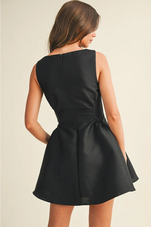 Fun and Flirty Flare Mini Dress - Black