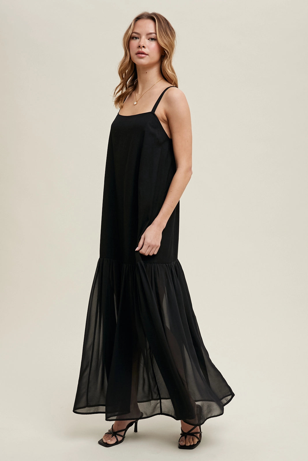 Mixed Media Cami Maxi Dress