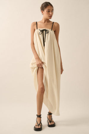Tonal Striped Maxi Dress - Oatmeal