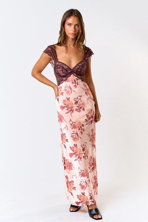Anna Velvet Lace Maxi Dress