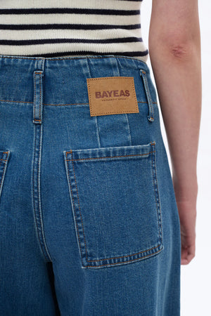 High Rise Wide Leg Pleated Jeans