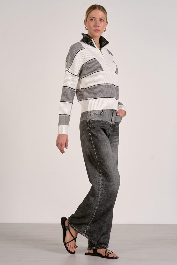 Heathered Varsity Pullover Sweater