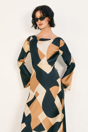 First Class Boat Neck Maxi Dress