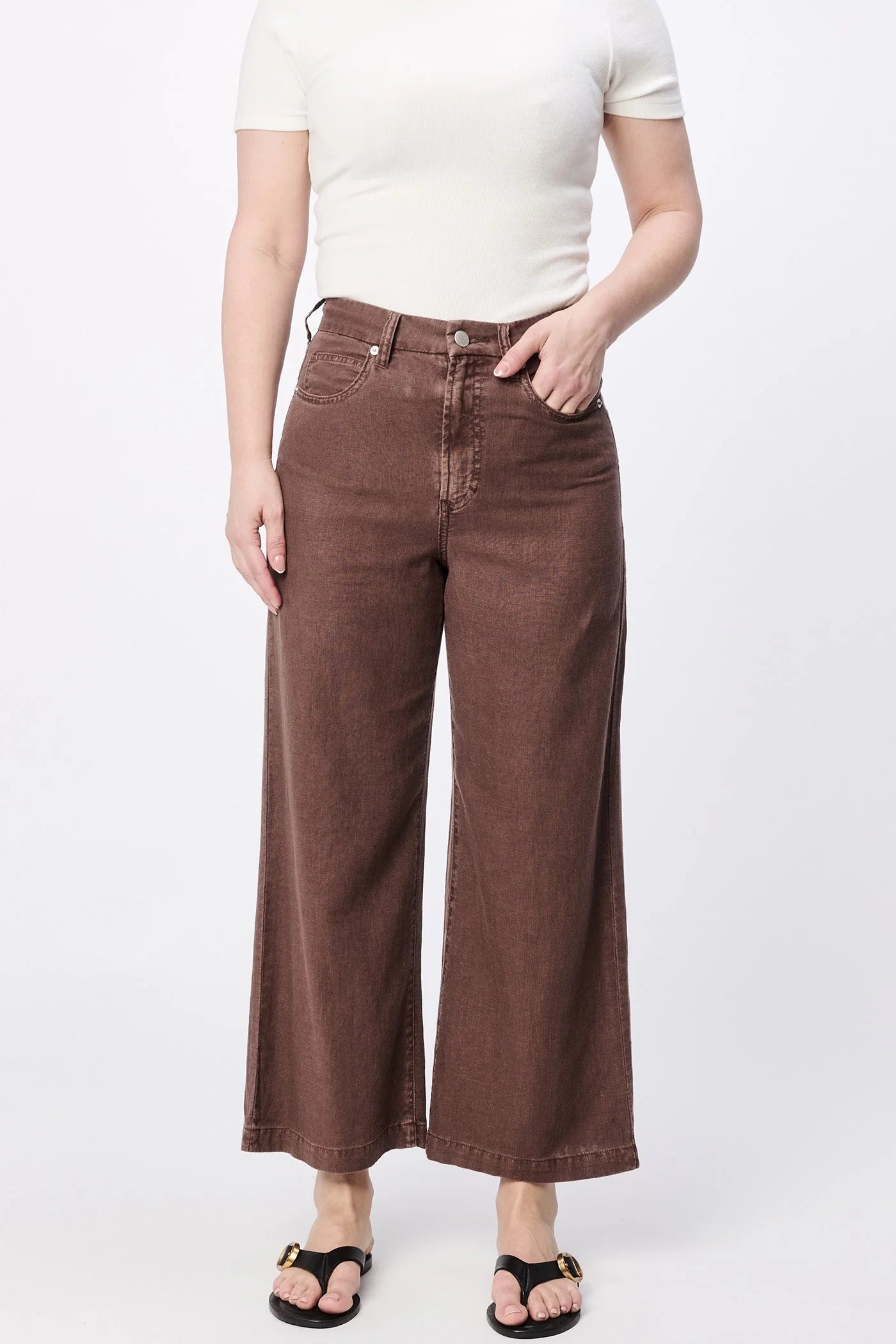 Audrey Wide Leg Pants - Cappuccino