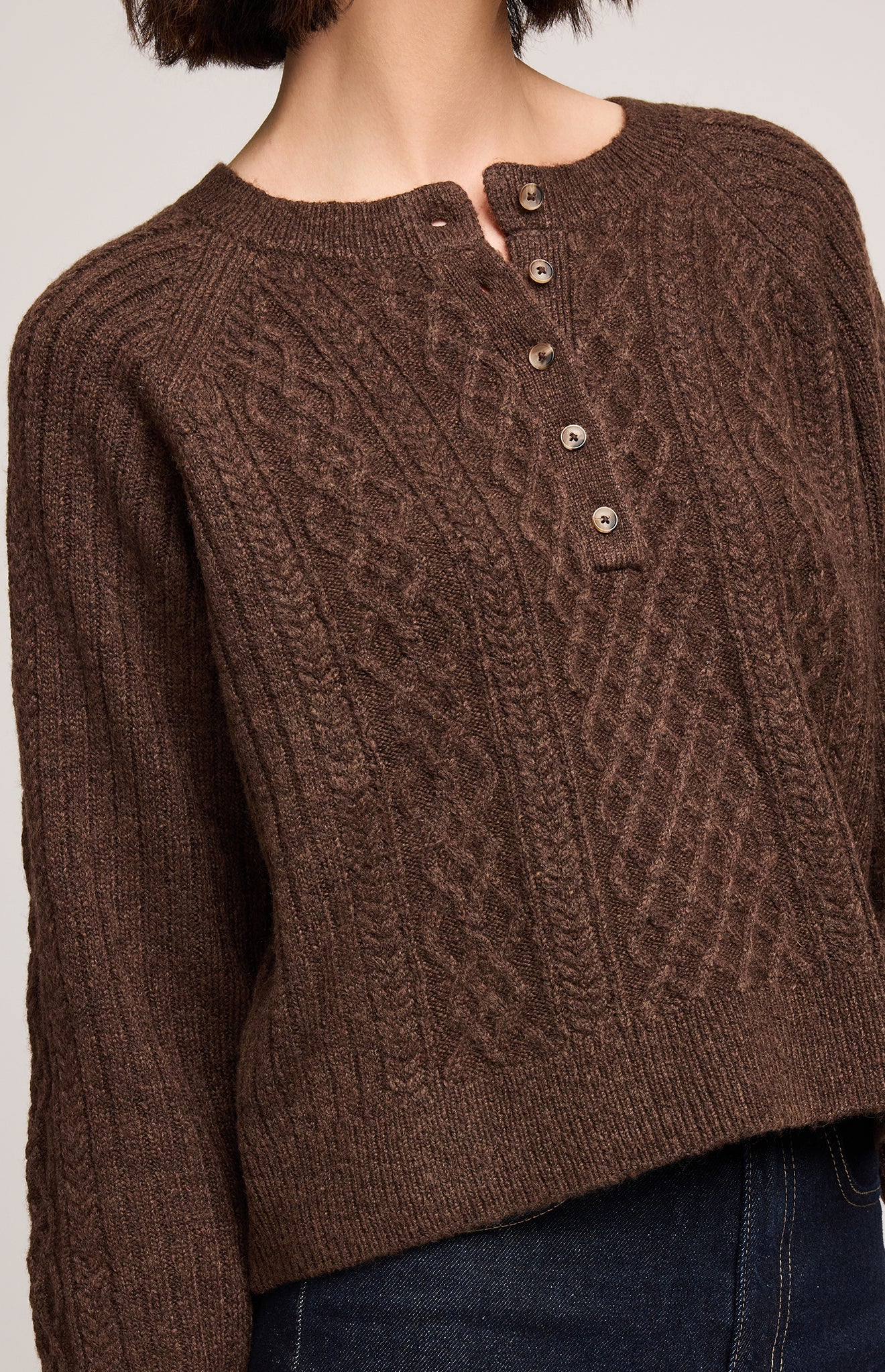 Aspen Cardigan - Heather Chocolate