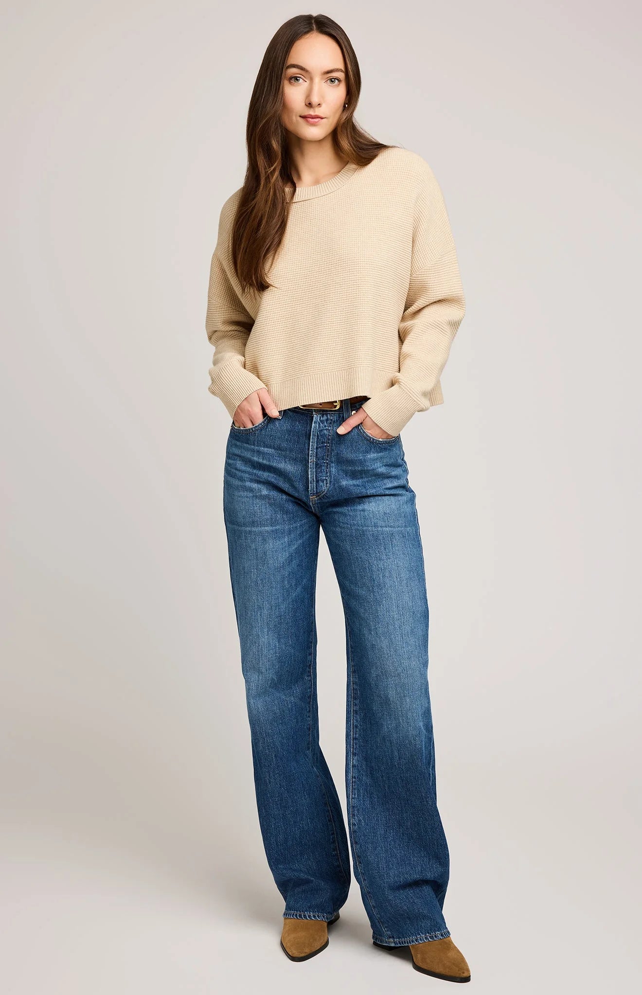 Axel Crewneck Sweater - Heather Sandstone