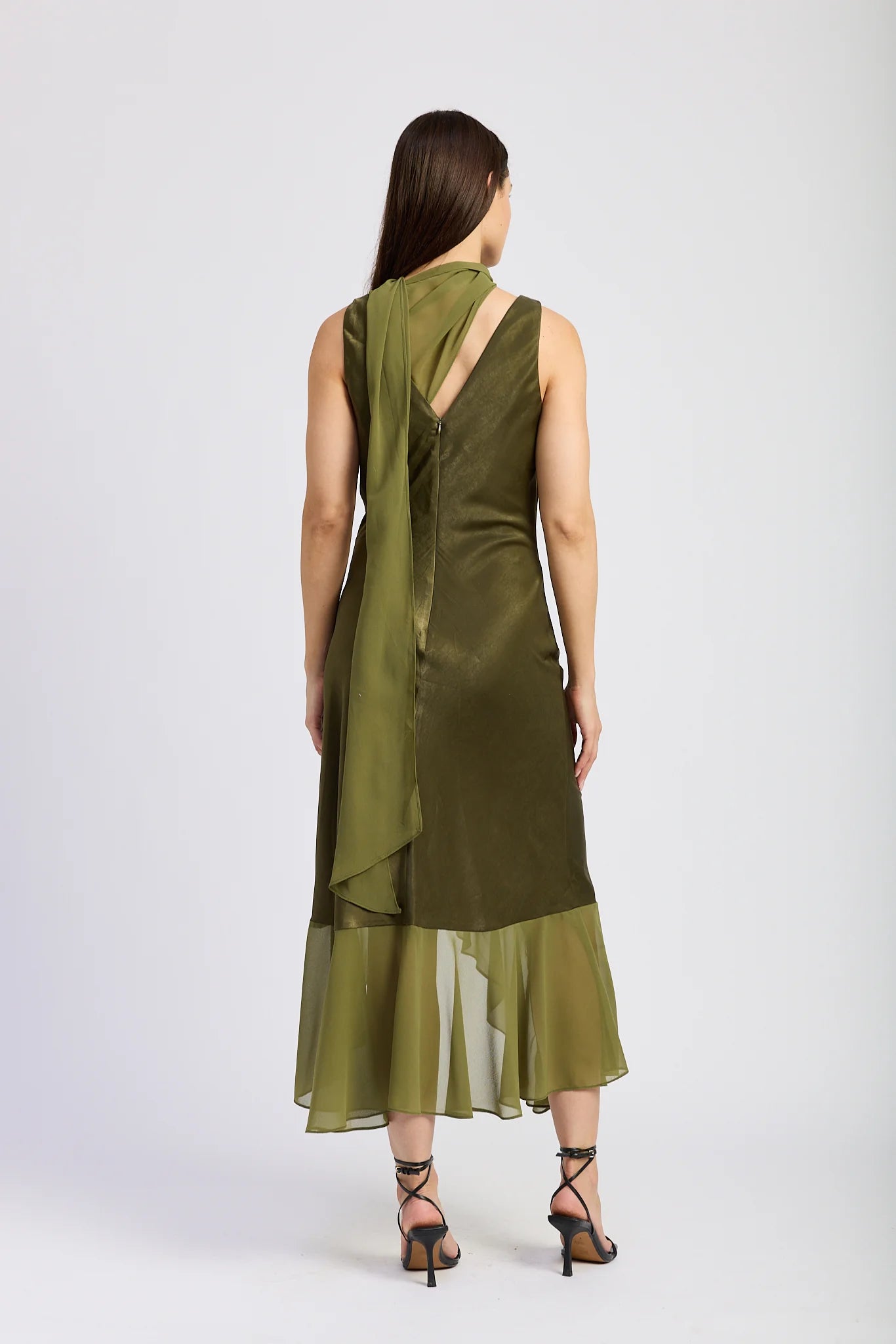 Amirah Cowl Neck Maxi Dress - Olive