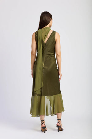 Amirah Cowl Neck Maxi Dress - Olive