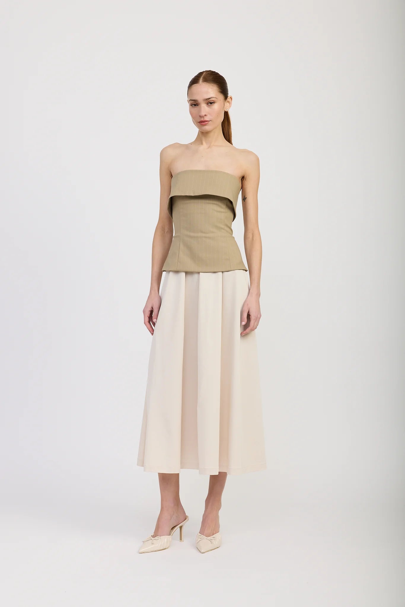 Arden Mixed Media Midi Dress