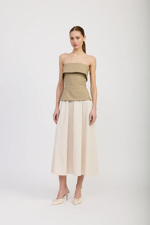 Arden Mixed Media Midi Dress