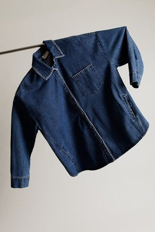 Stitch Detail Denim Shacket
