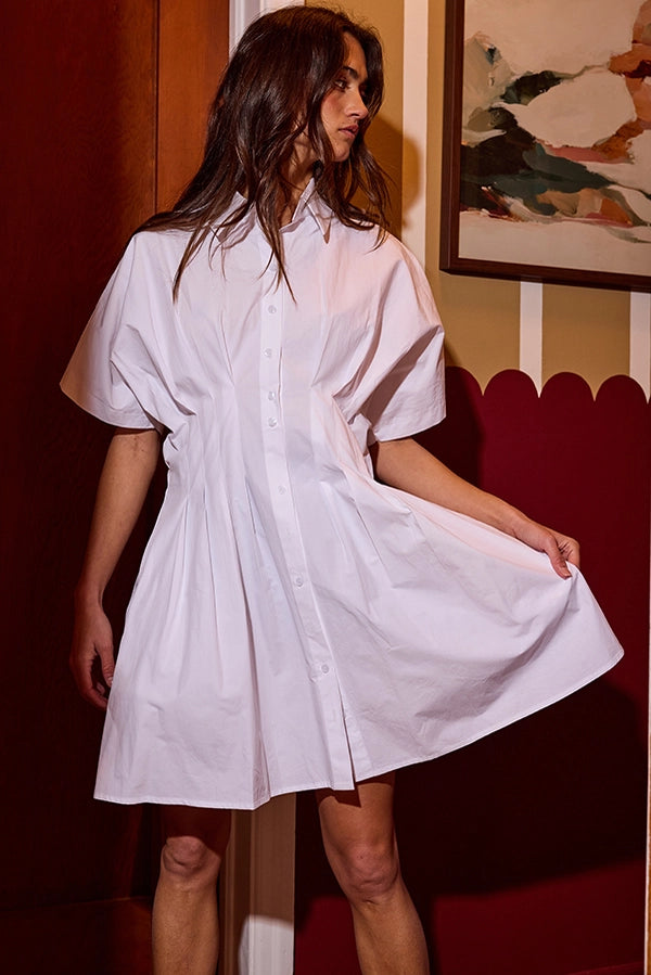 Poplin Button Down Mini Dress