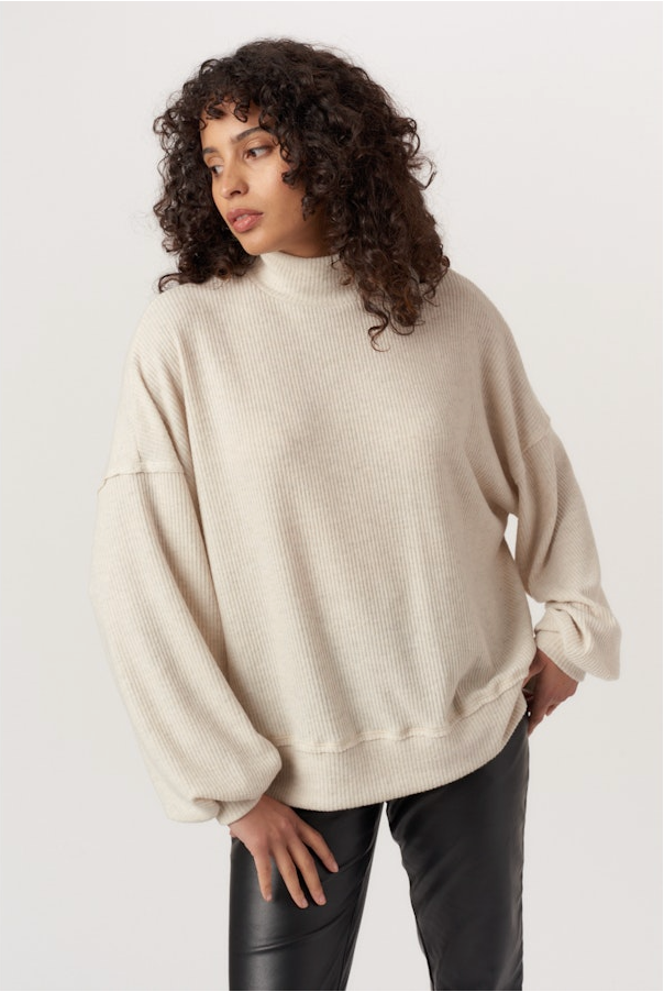 Becca Ribbed Mockneck Top