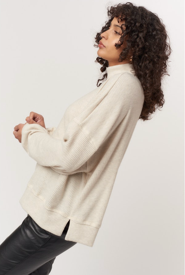 Becca Ribbed Mockneck Top