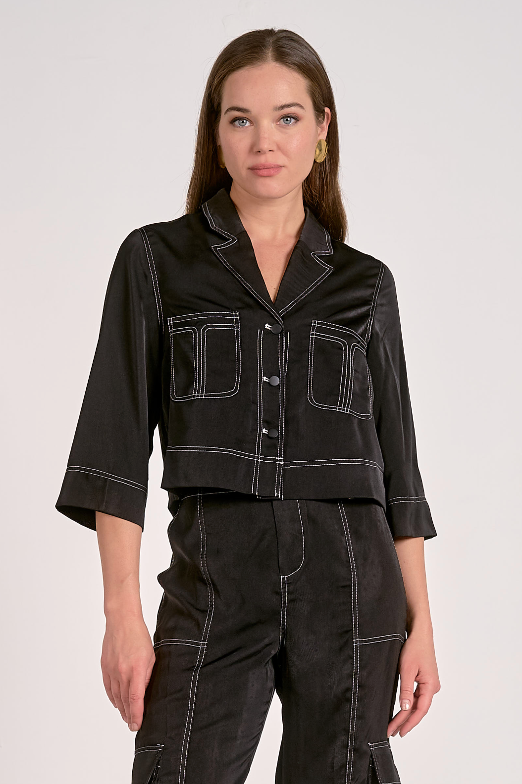 Emily Cropped Button Down