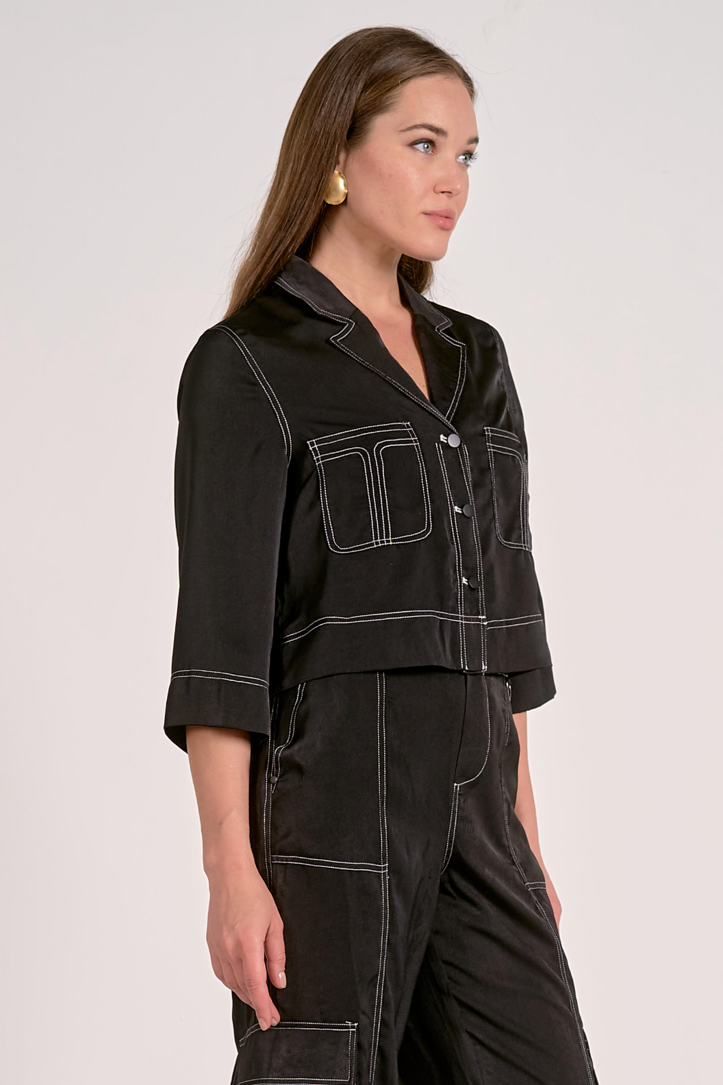 Emily Cropped Button Down