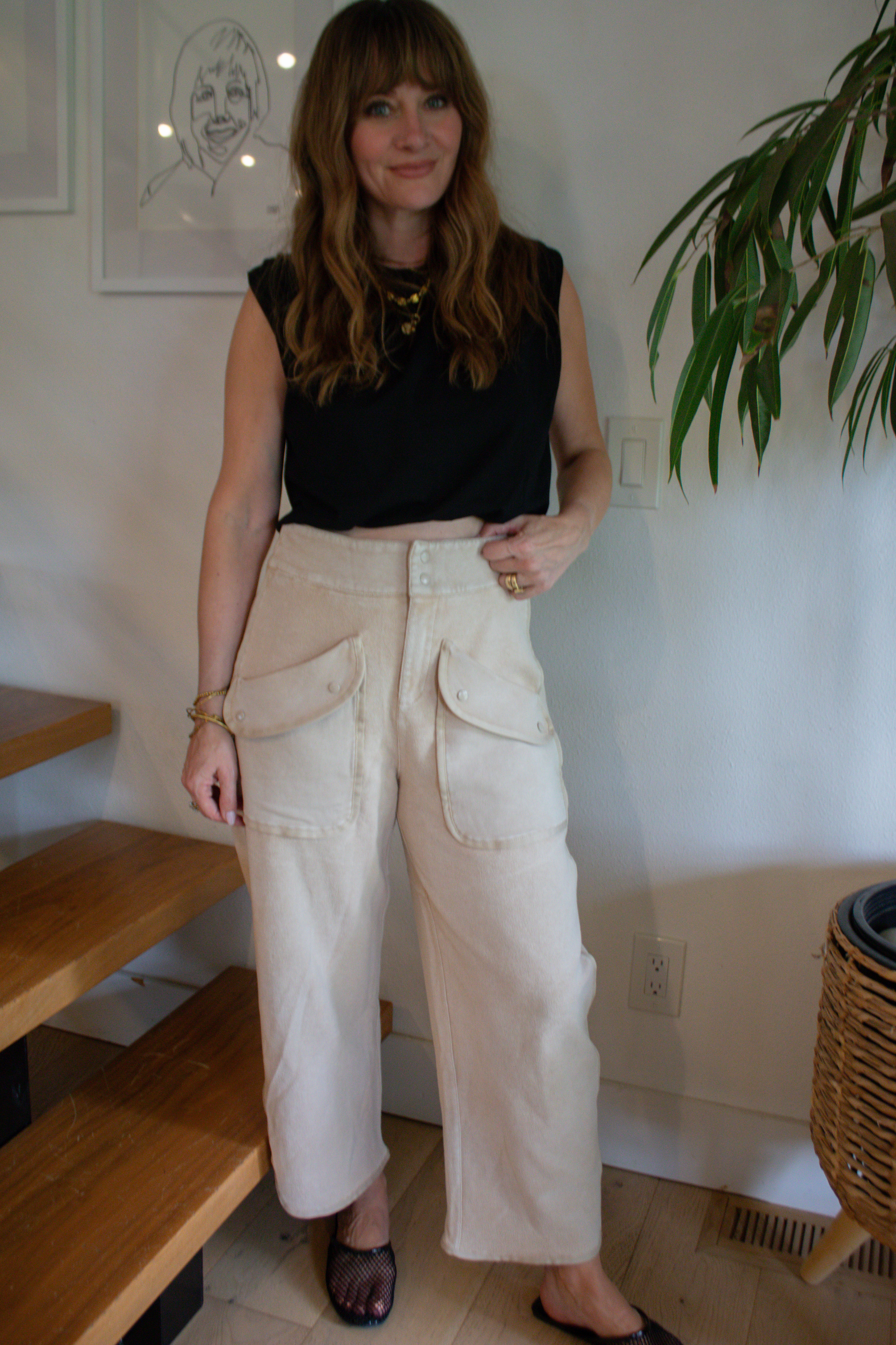 Vintage Washed Barrel Pants - Sand