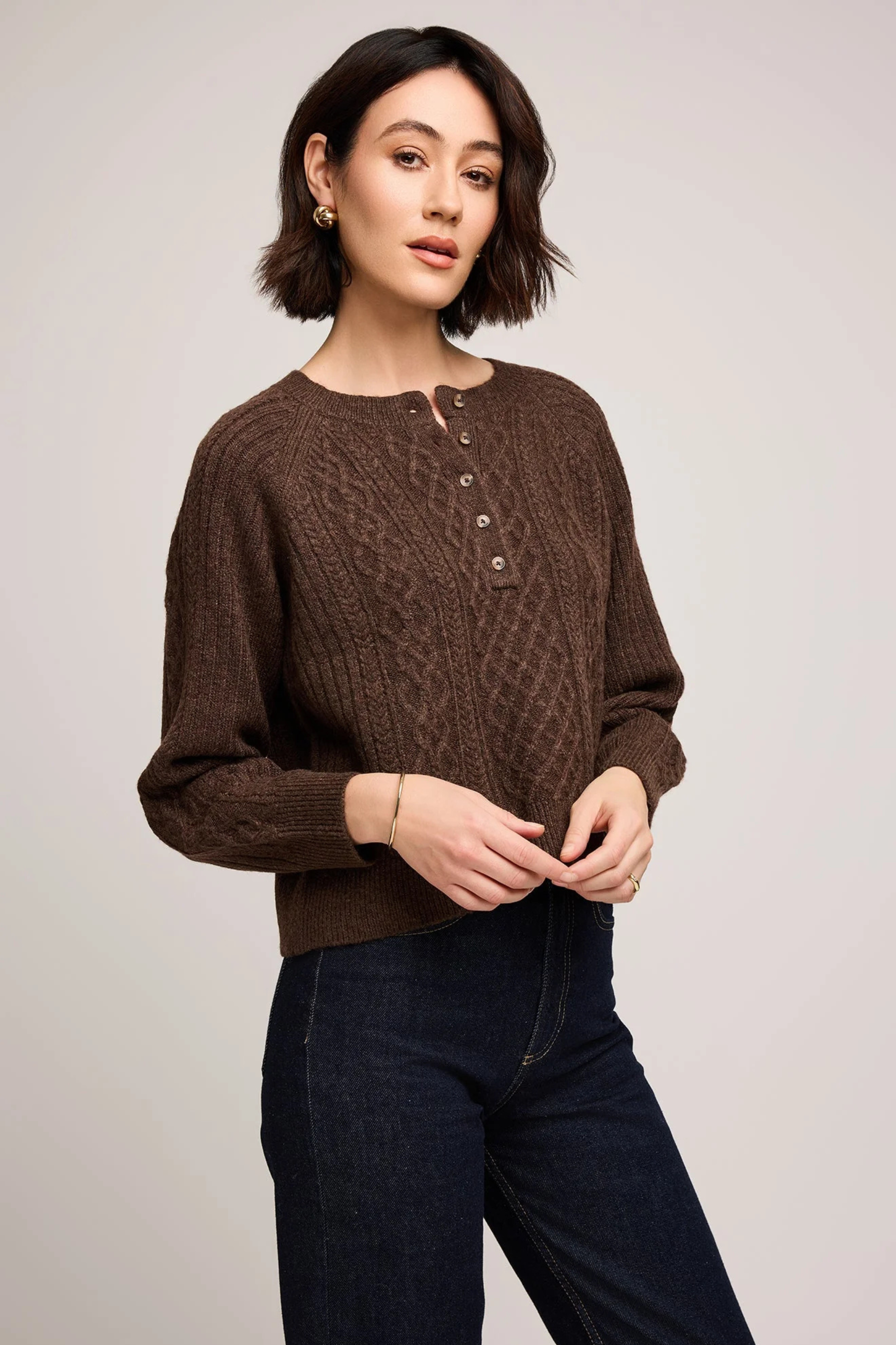 Aspen Cardigan - Heather Chocolate