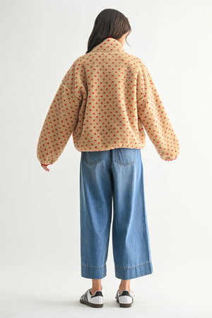 Heart Sherpa Fleece Pullover