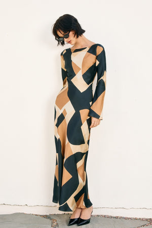 First Class Boat Neck Maxi Dress