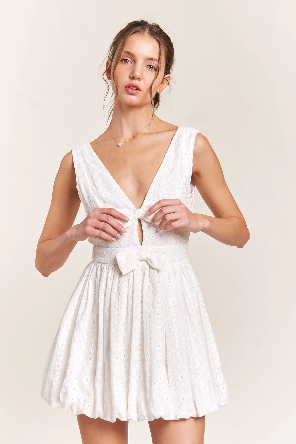 Boho Bow Mini Dress