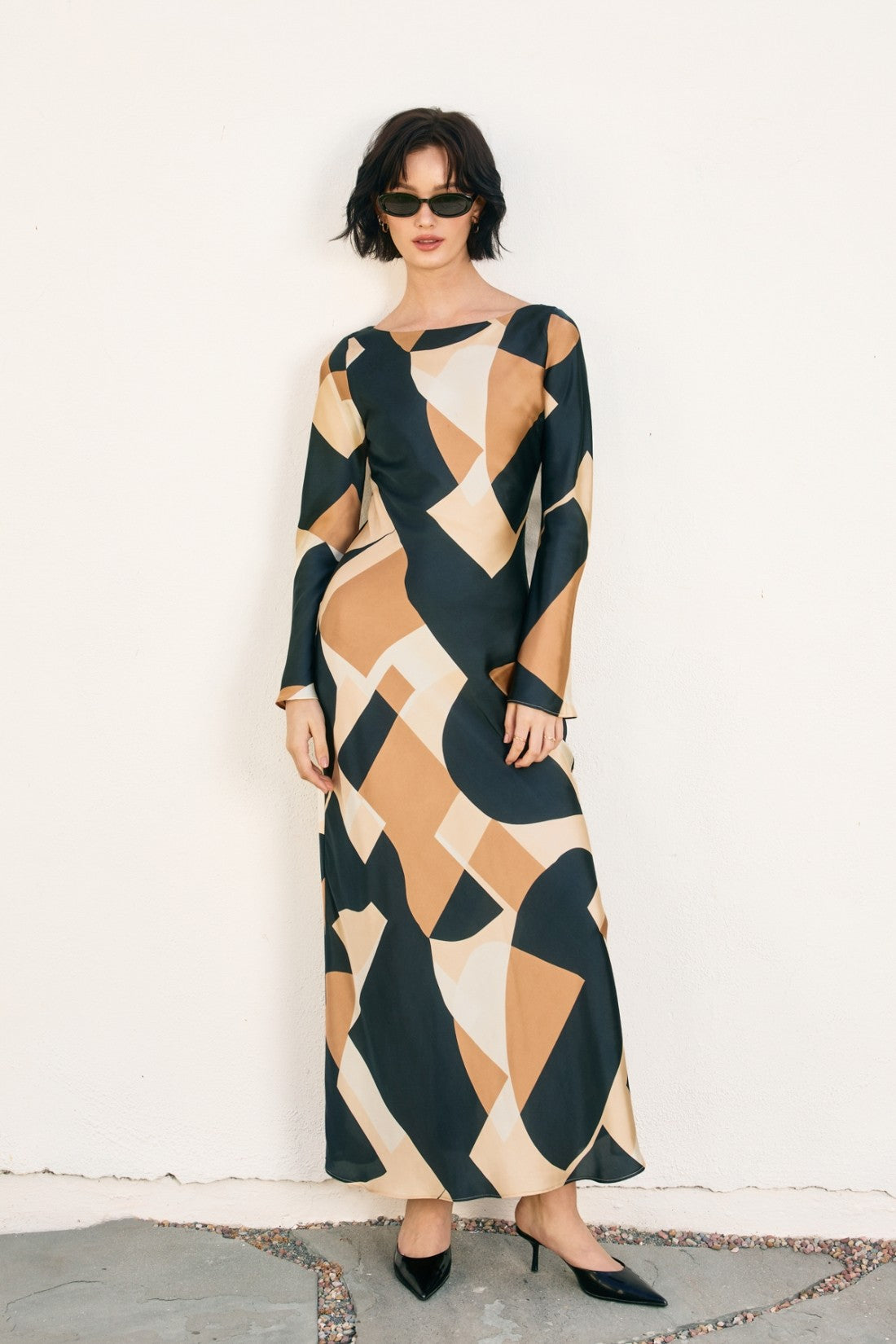 First Class Boat Neck Maxi Dress