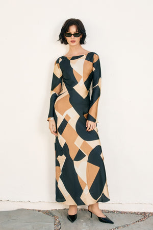 First Class Boat Neck Maxi Dress