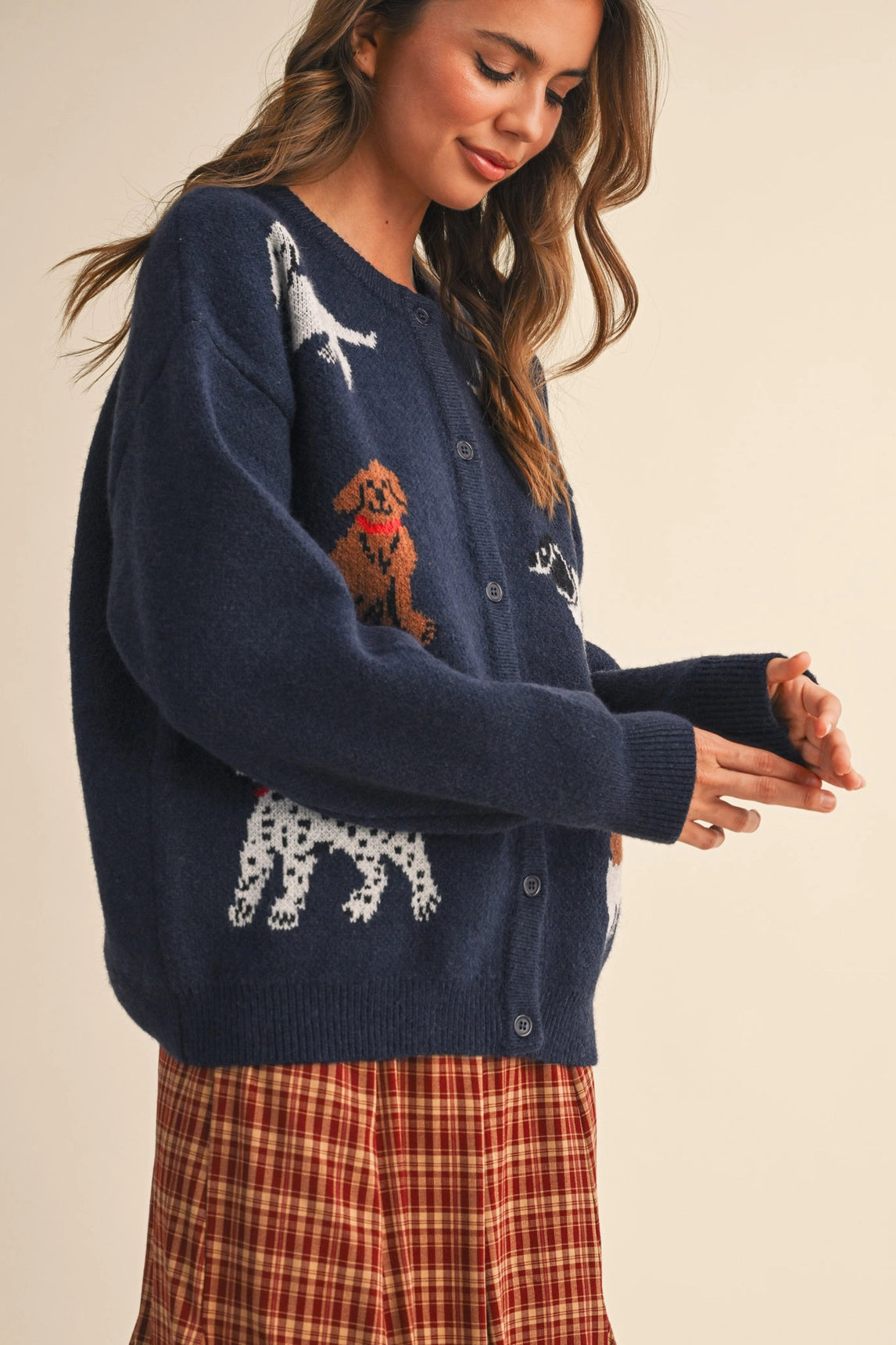Dog Cardigan - Navy