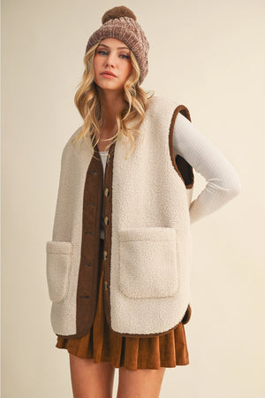 Teddy Vest - Cream