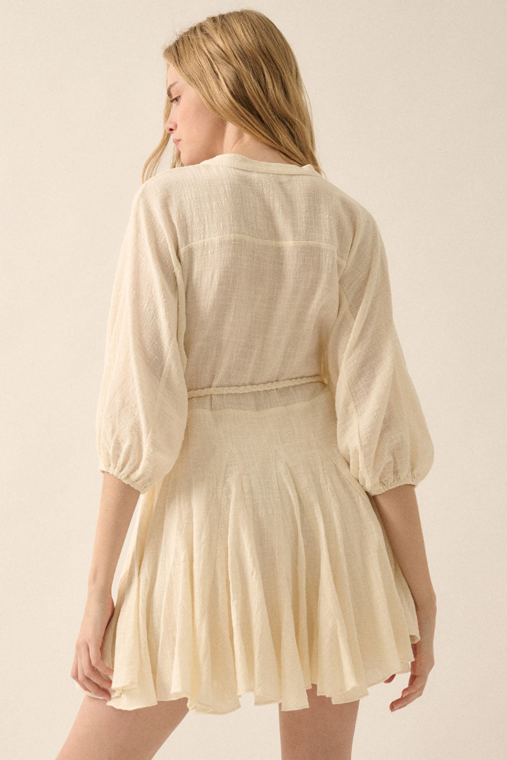 Isabella Pleated Mini Dress