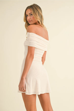 Foldover Mini Dress - Cream
