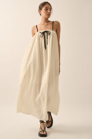 Tonal Striped Maxi Dress - Oatmeal