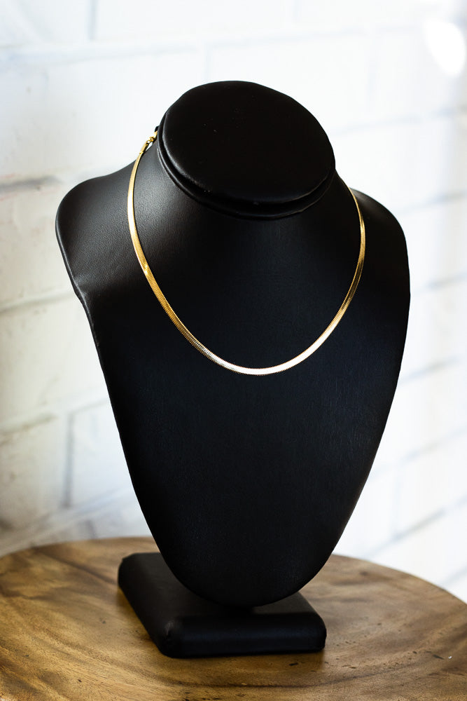 18K Katy Thin Herringbone Necklace
