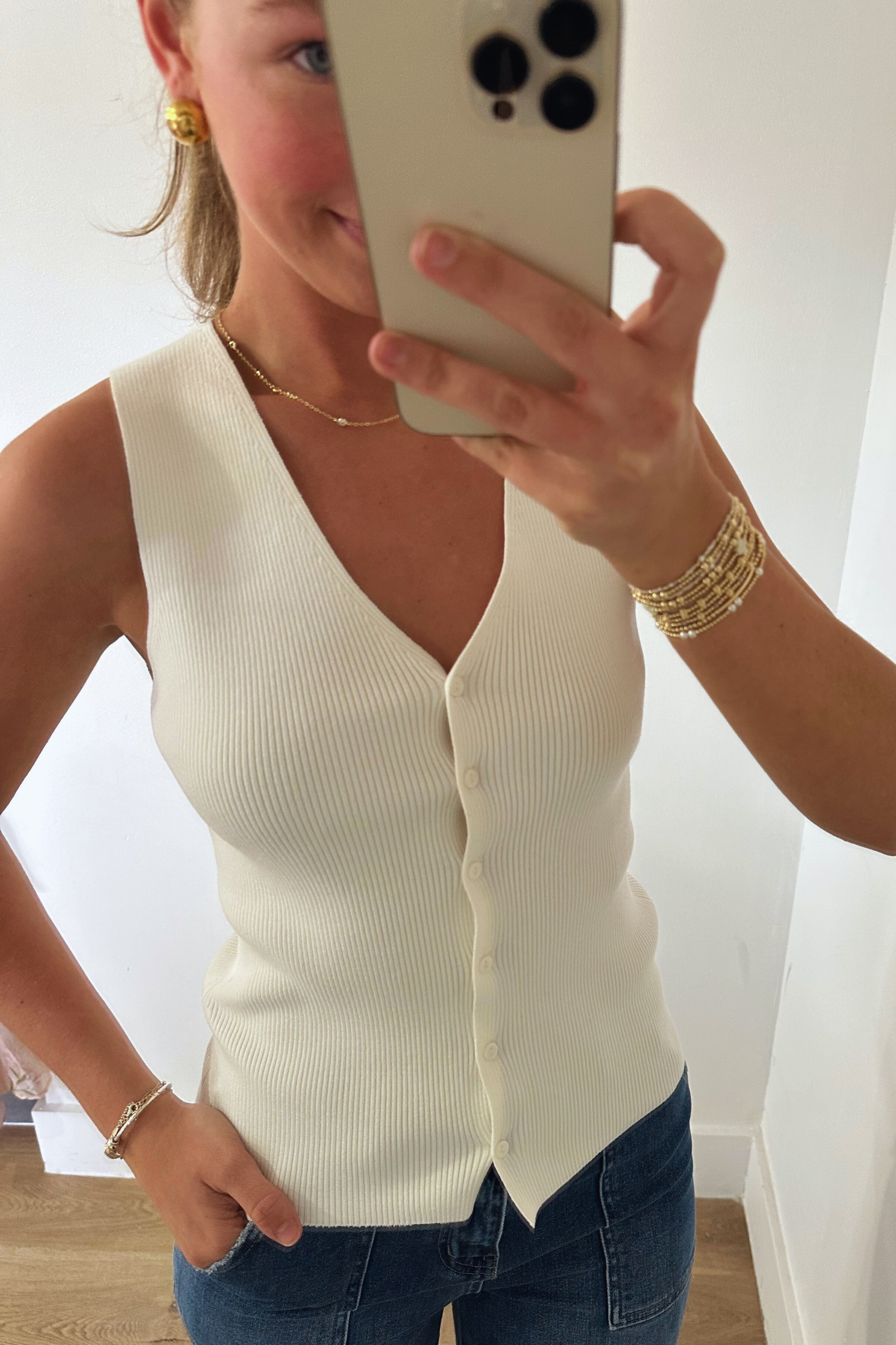Eris Knit Vest - White