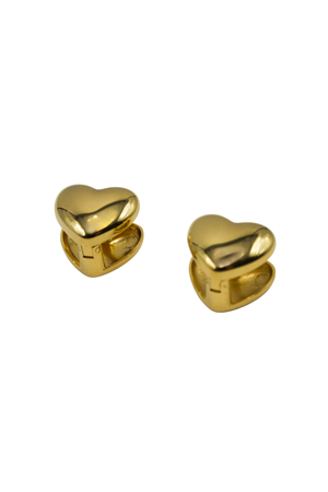 18K Heart Stud Earrings
