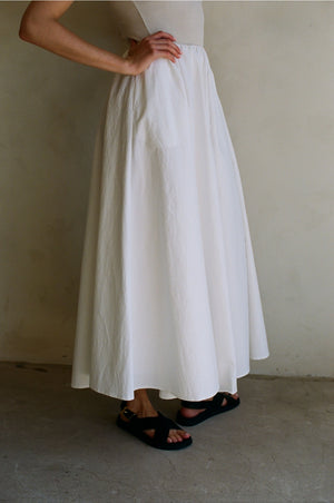 Woven Cotton Midi Skirt