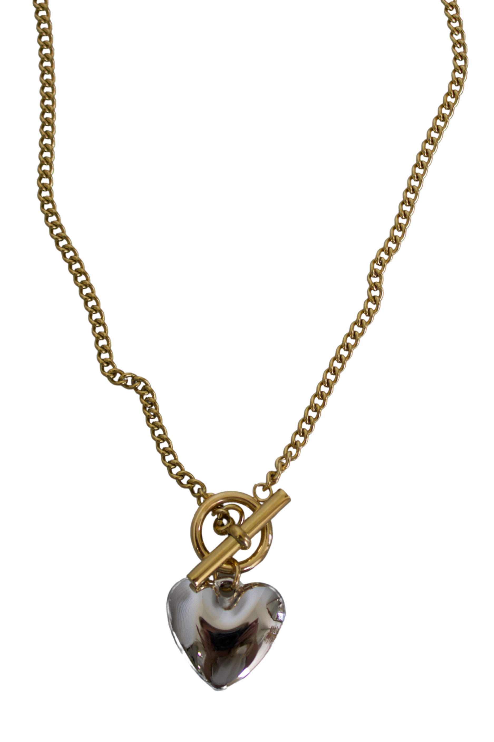 18K Mixed Metal Heart Necklace