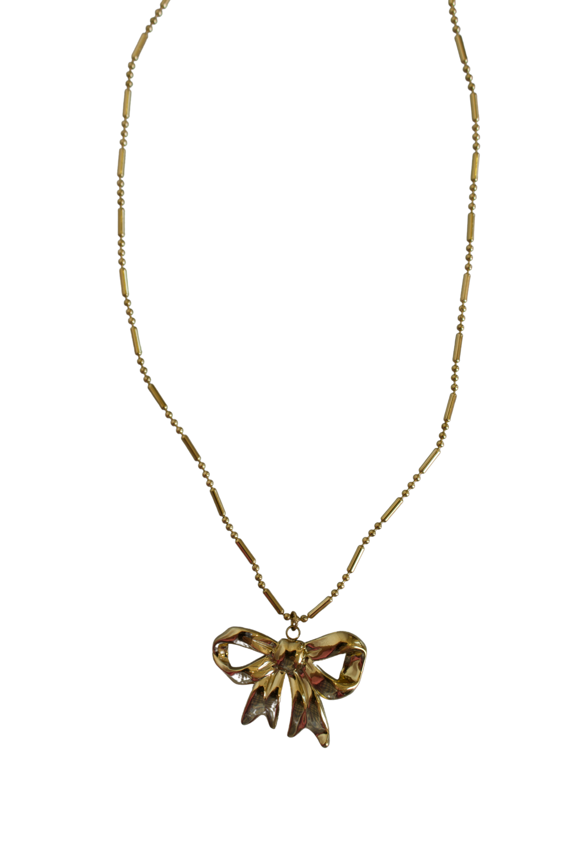18K Rose Bow Necklace
