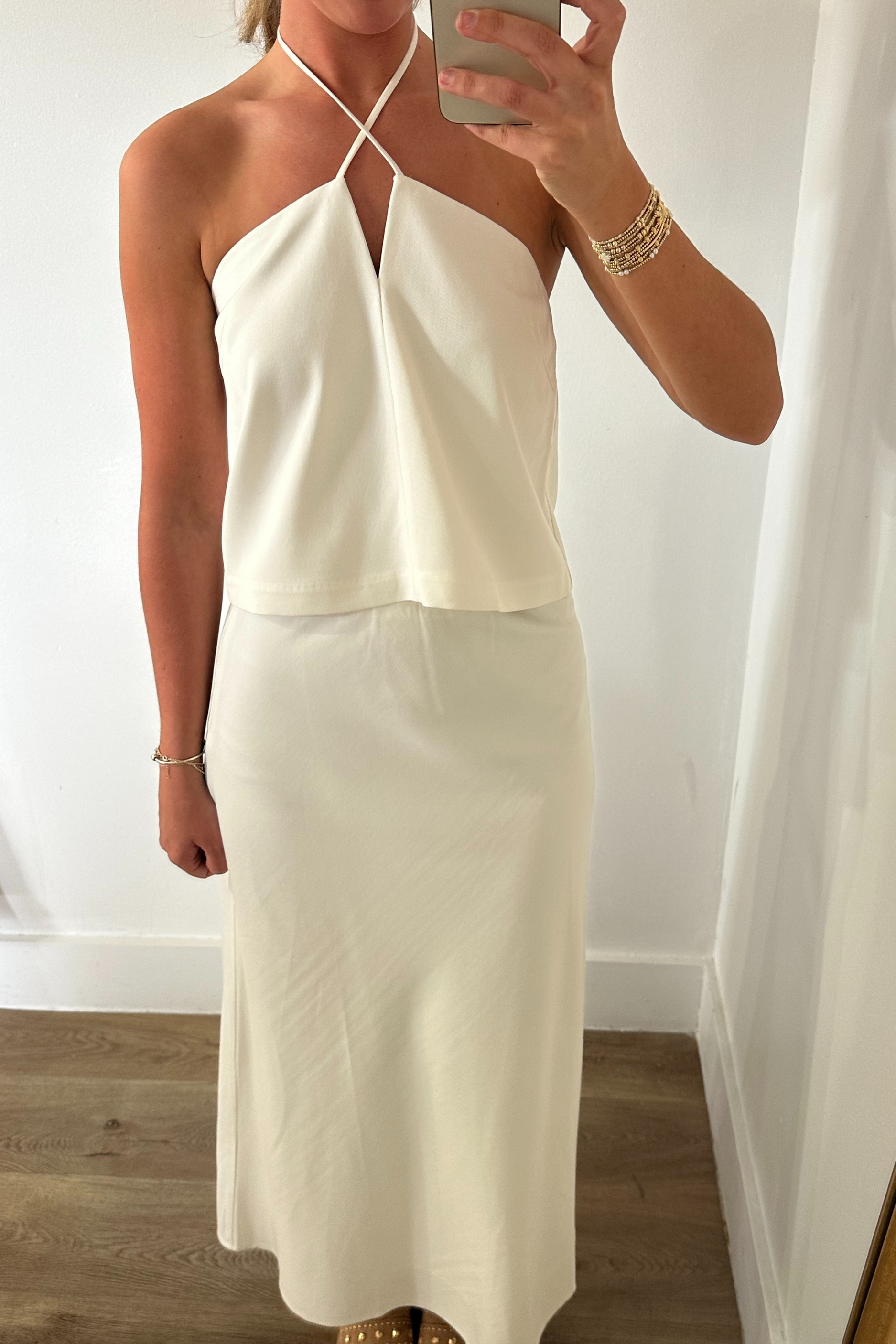 Tatum V-Neck Top - White