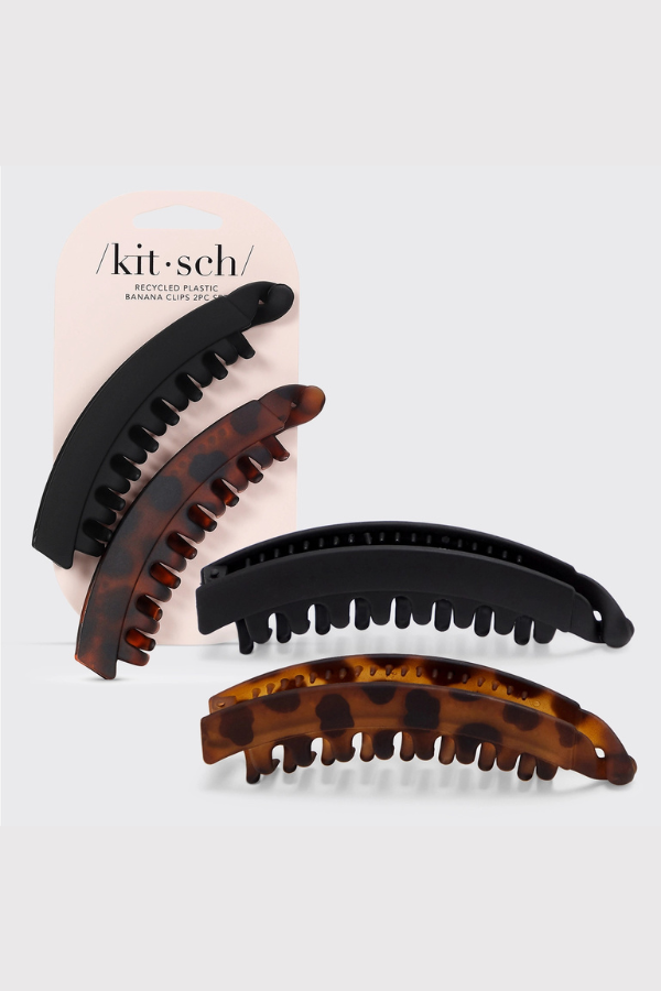 KITSCH - Banana Clips 2pc Set - Black & Tort