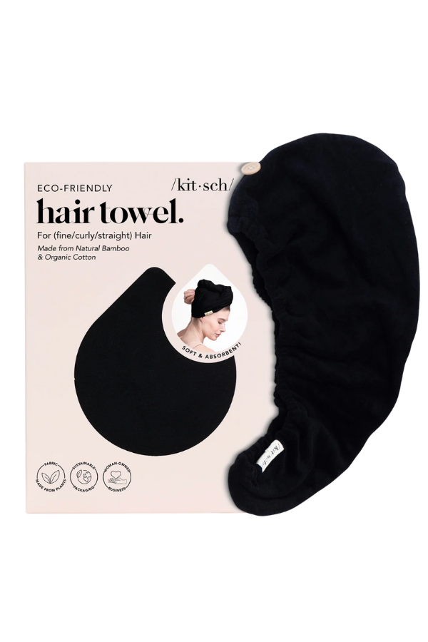 KITSCH - Eco-Friendly Hair Towel - Black