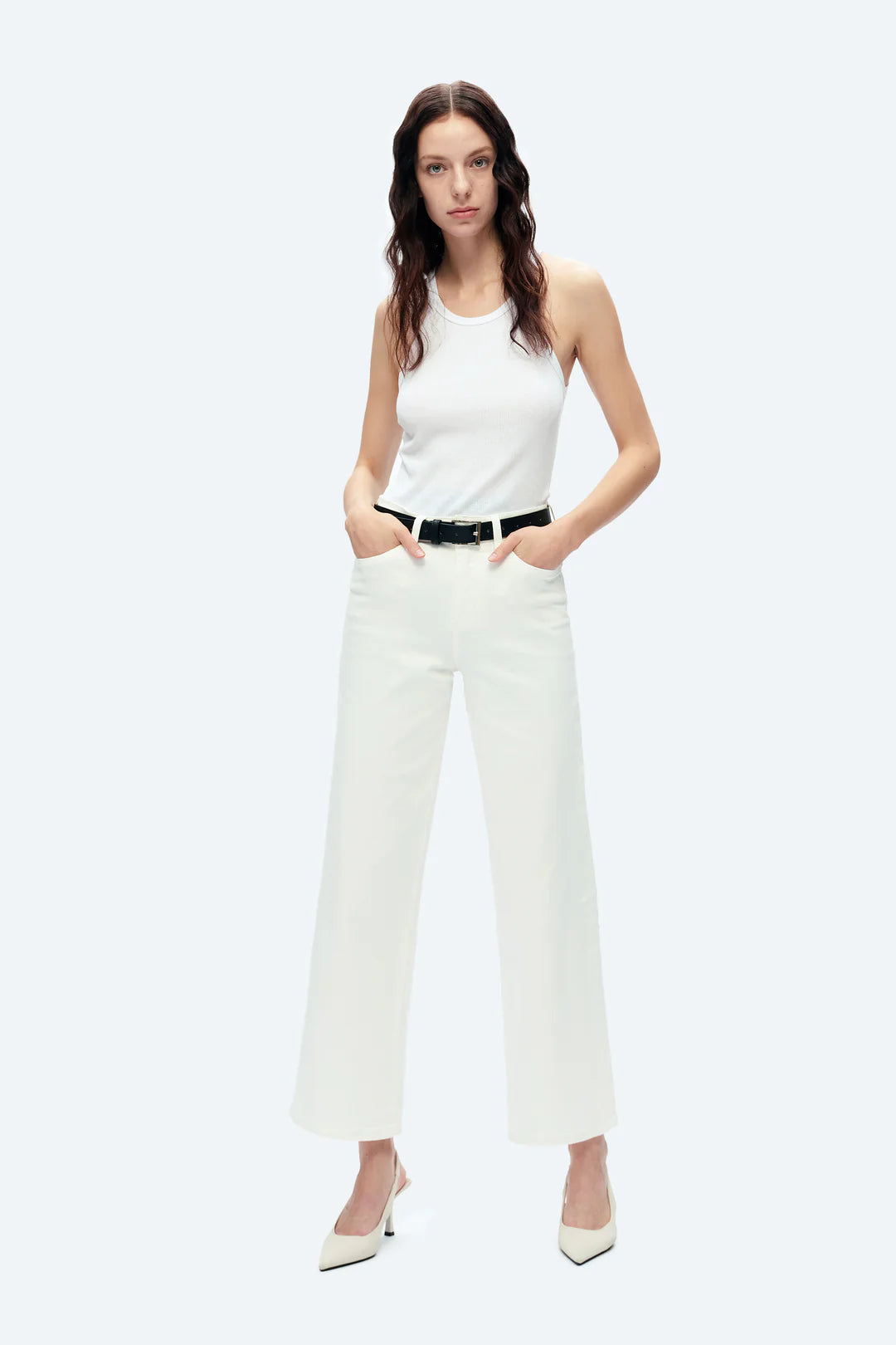 High Rise Wide Leg Denim Jeans