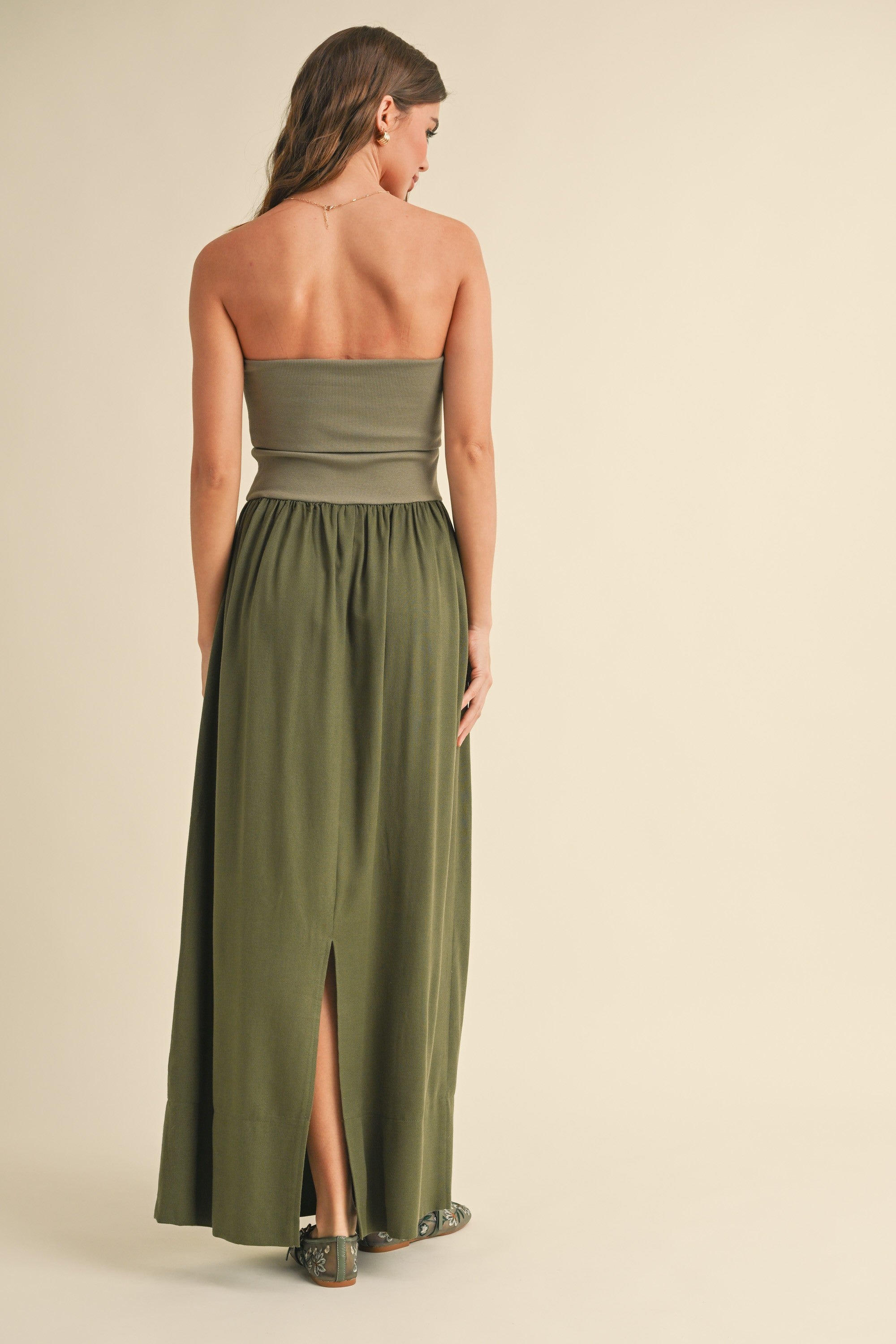 Madison Linen Ribbed Maxi Dress
