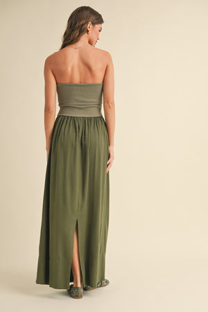 Madison Linen Ribbed Maxi Dress