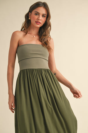 Madison Linen Ribbed Maxi Dress