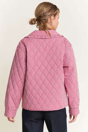 Quilted Gingham Jacket - Red