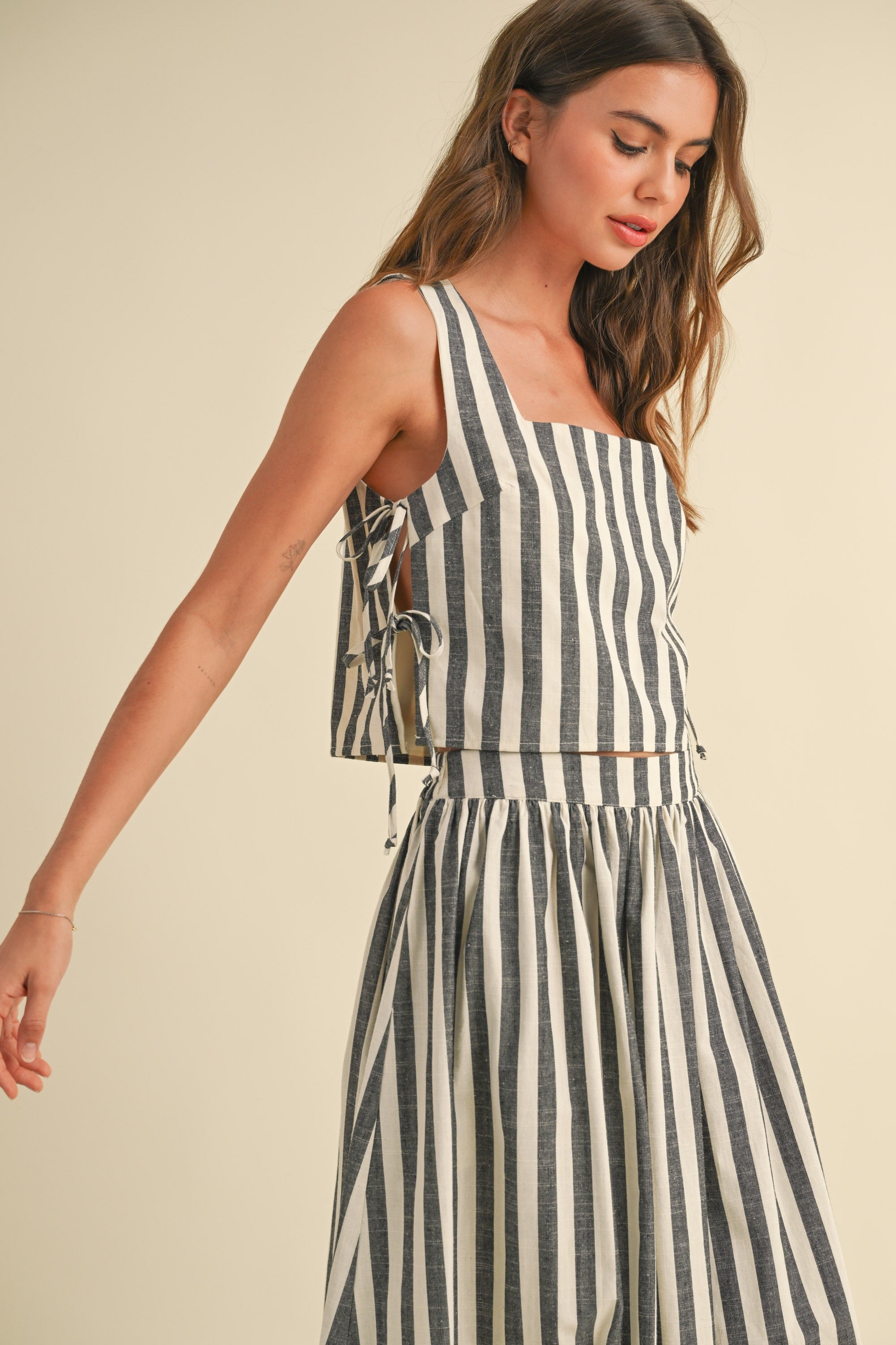 Callie Striped Crop Top