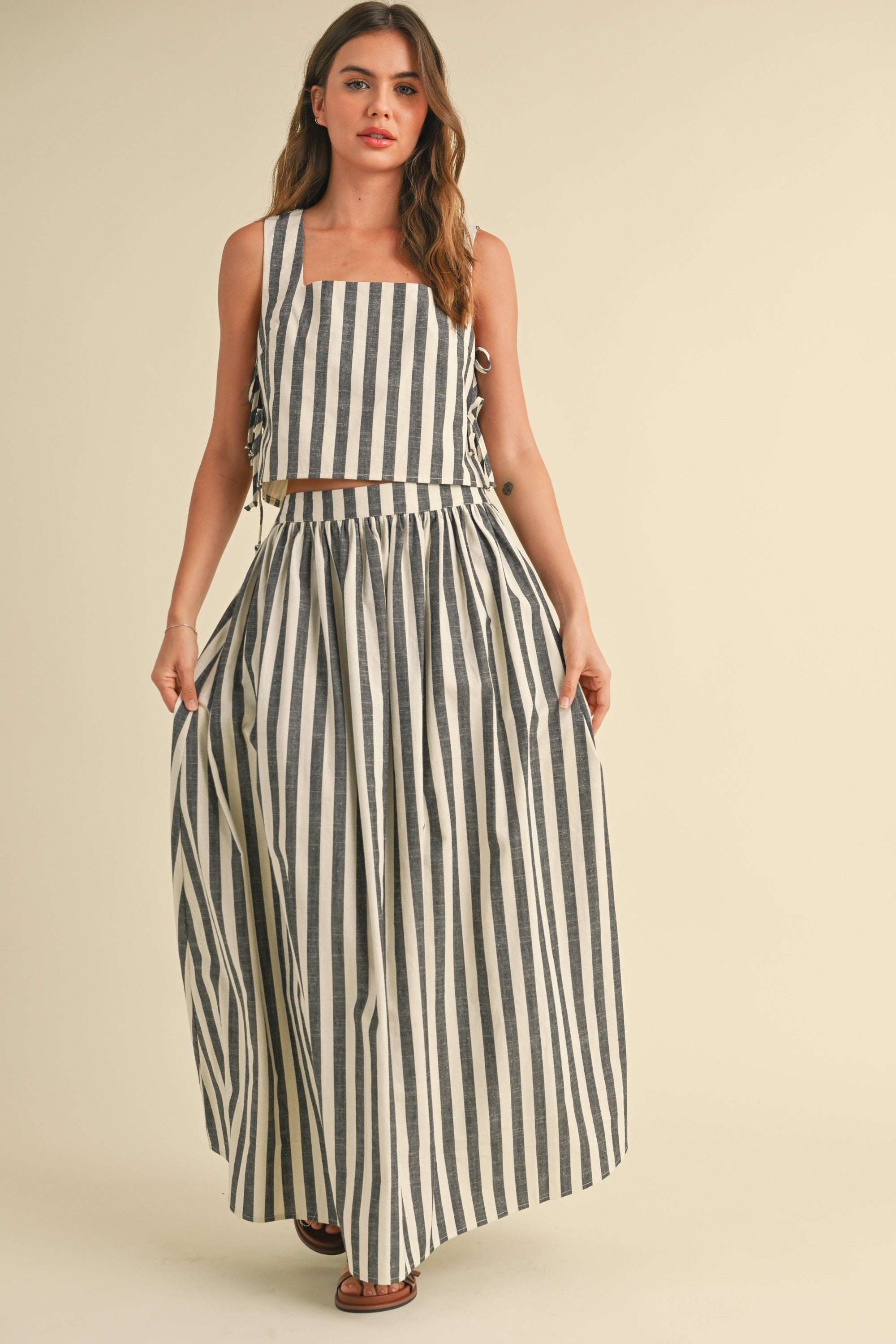 Callie Striped Maxi Skirt