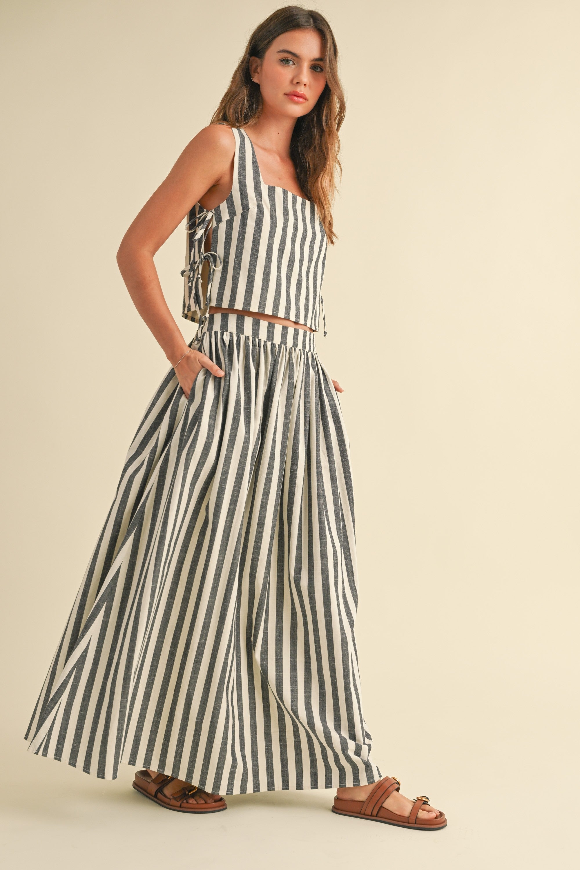Callie Striped Maxi Skirt