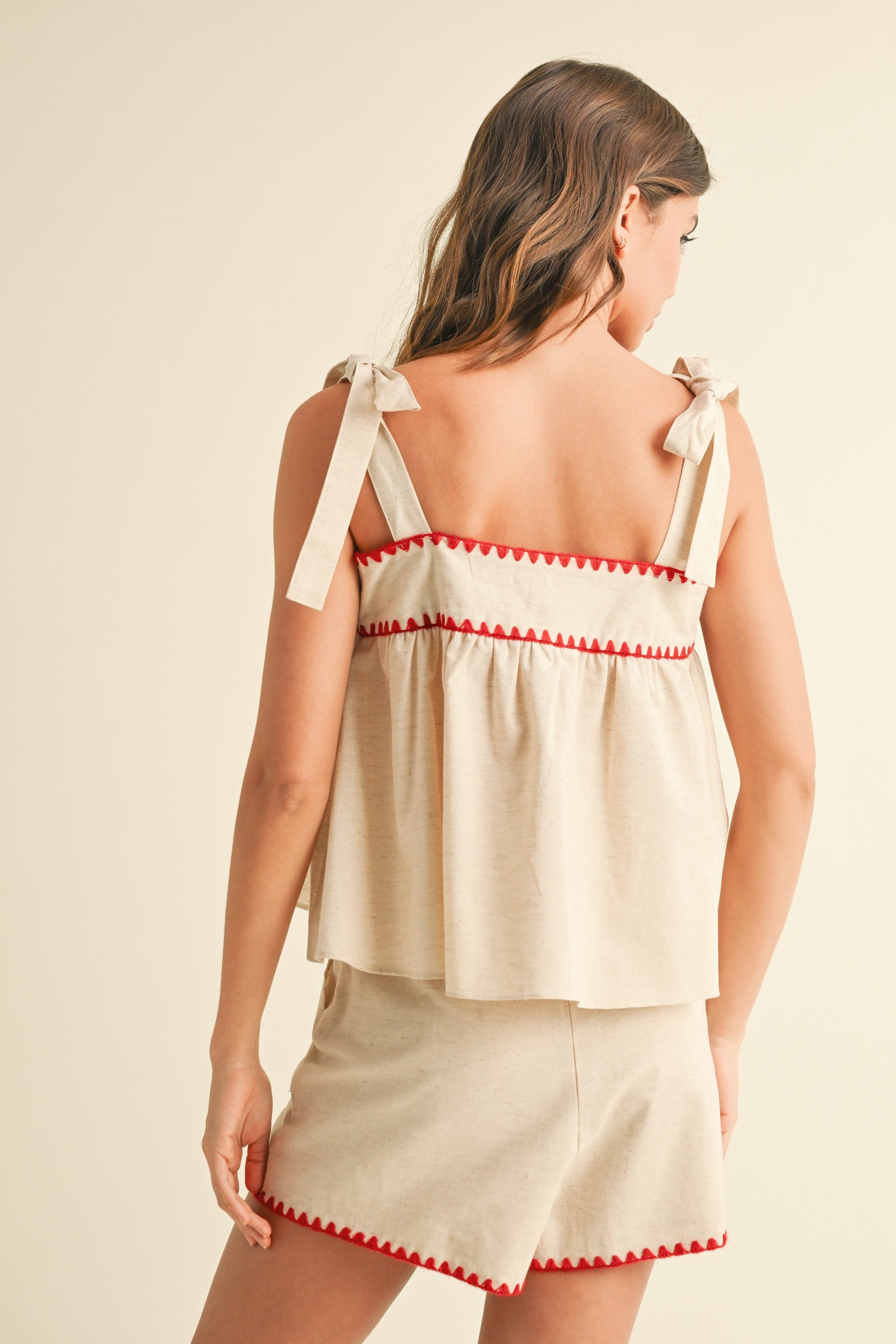 Linen Shorts - Red